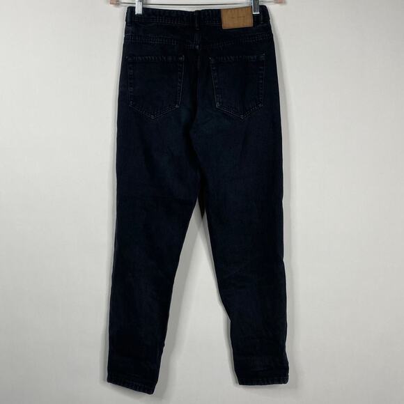 2/$30 ZARA Mom Fit Crop Skinny Jeans Rinsed Black Pure Denim 4 #6275 - Picture 6 of 11